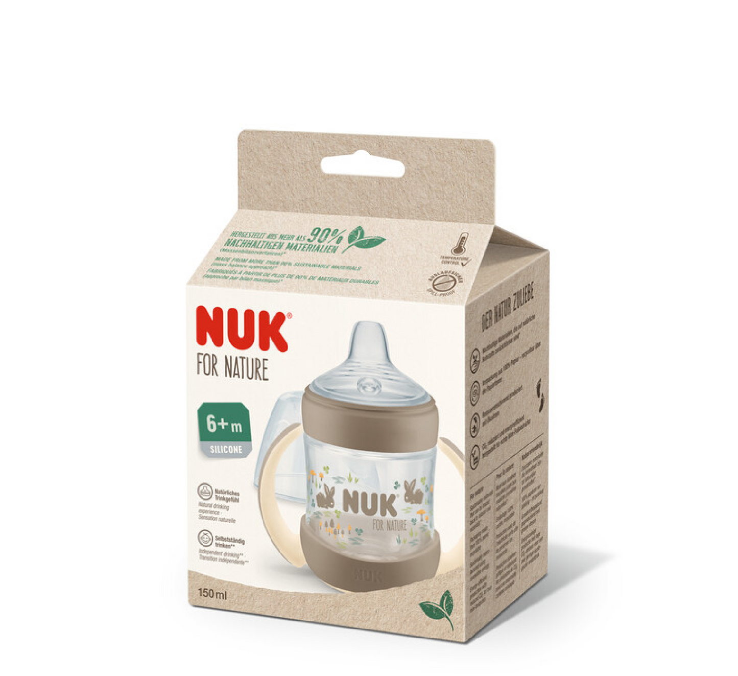 NUK FOR NATURE Learner Bottle 6m+ Silikoni *150ml (Temp. Control)