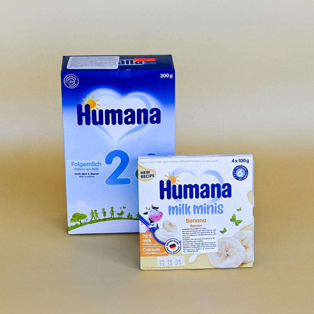 HUMANA 2 300GR + HUMANA KOS BANANE 6M+ 4X100G