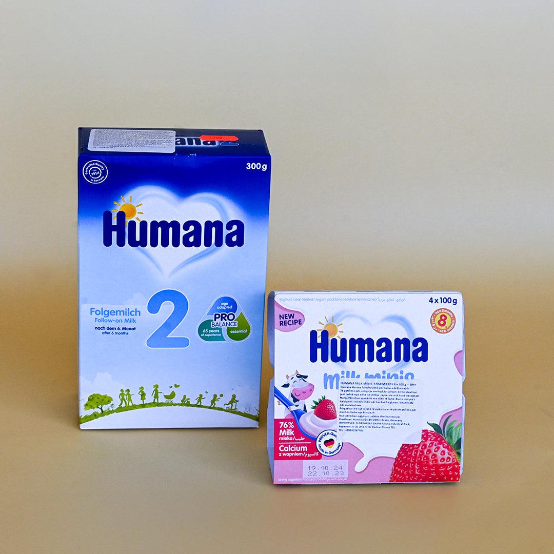 HUMANA 2 300GR + HUMANA KOS LULESHTRYDHE 8M+ 4X100G