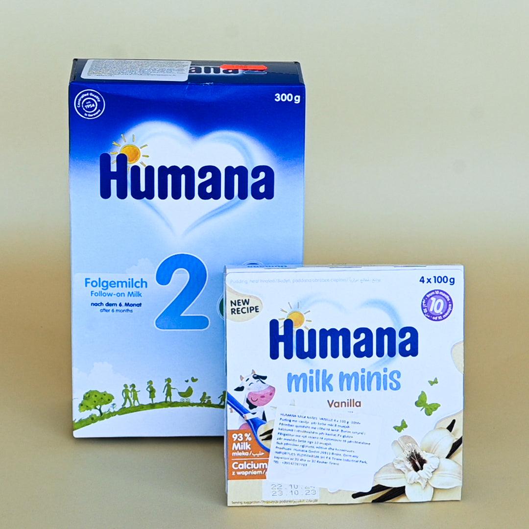 HUMANA 2 300GR + HUMANA PUDING VANILLE 10M+ 4X100G