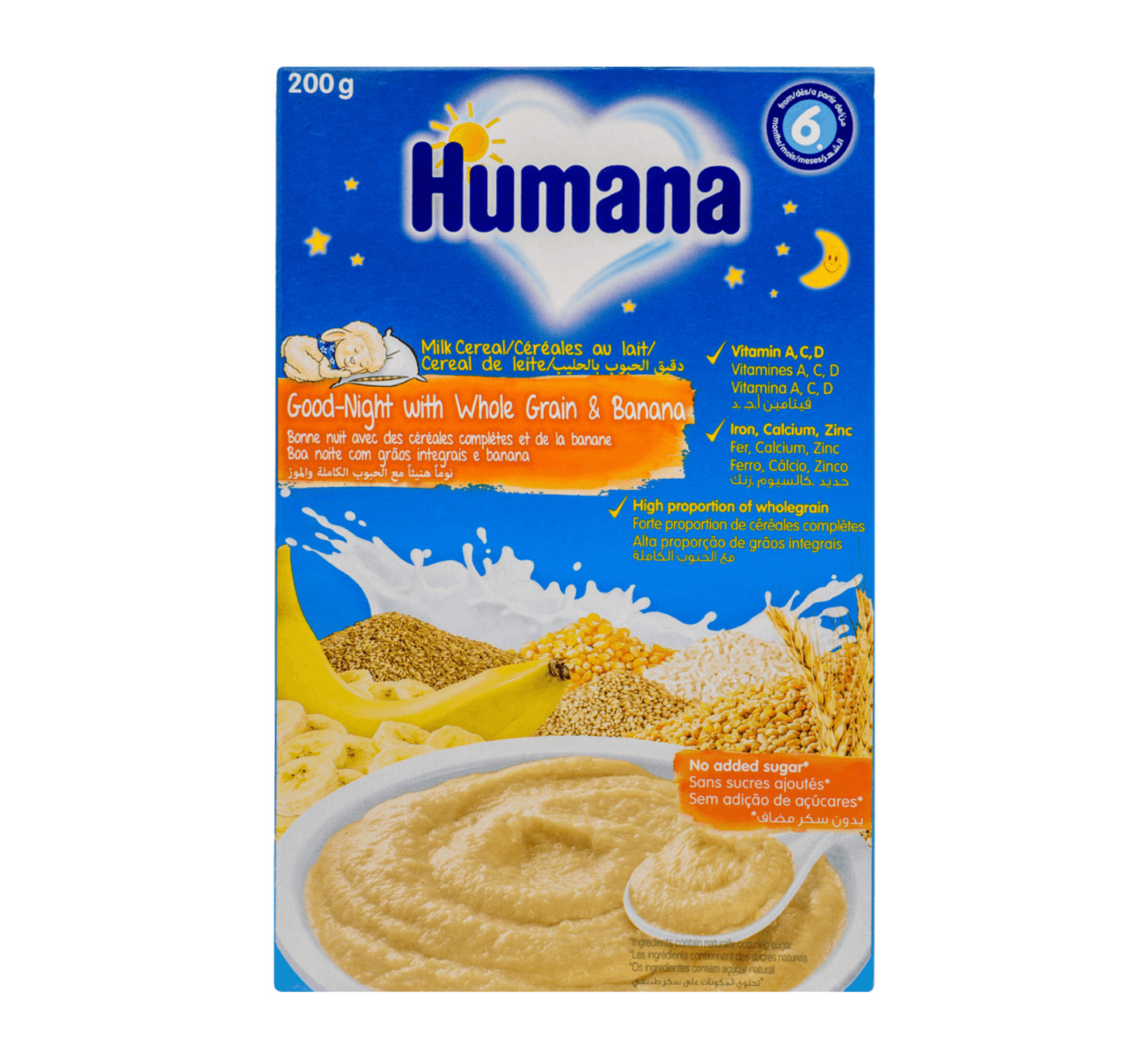 HUMANA GOOD NIGHT WHOLE GRAIN & BANANA 200G 6M+