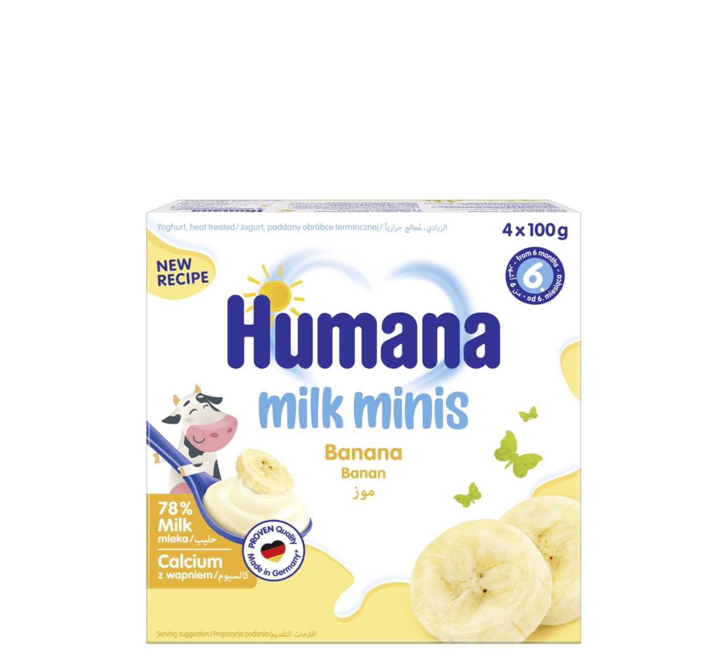 HUMANA KOS BANANE 6M+ 4X100G