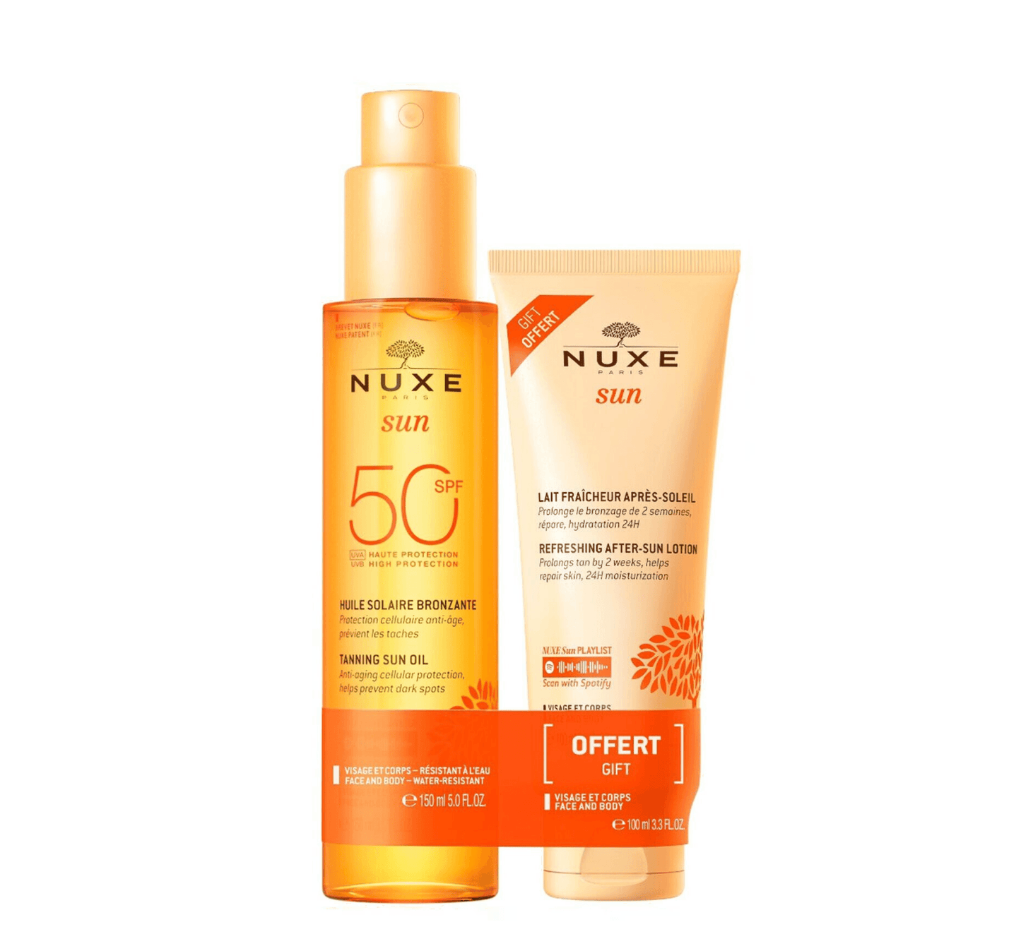 Nuxe Sun Kit - Huile Solaire Bronzante Spf 50 & Lait Fraicheur Apres Soleil