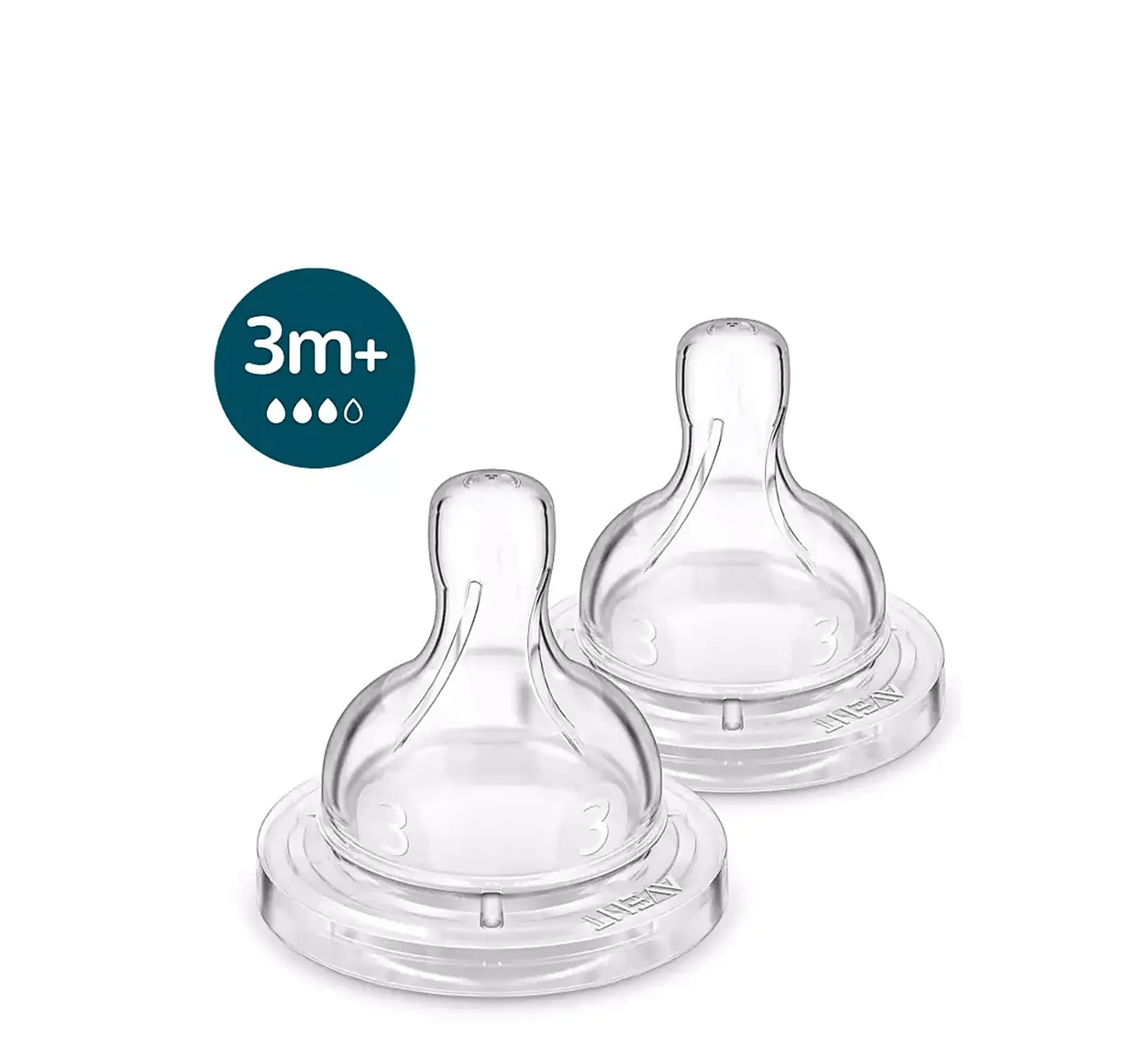 PHILIPS AVENT SCY763/02 BIBERON USHQYES ANTI-COLIC *2PCS 3M+