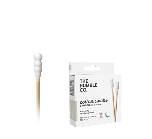 Humble Natural Cotton Swabs Bamboo Spiral Design *100pcs