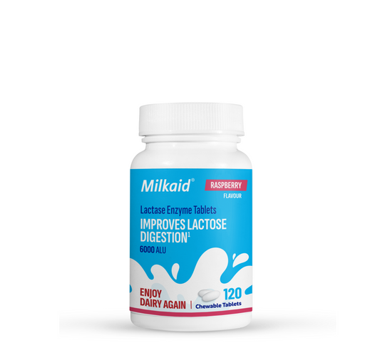 Milkaid Lactase Enzyme Raspberry Tablets *120tb
