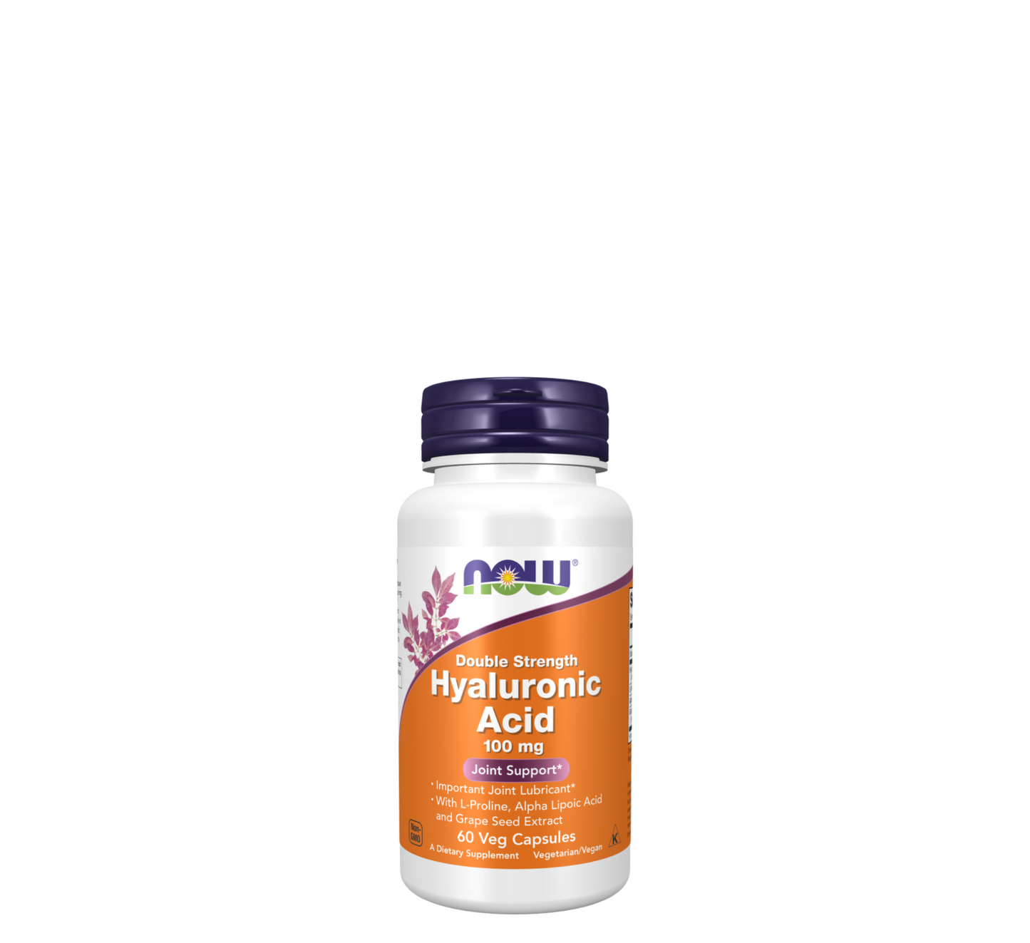 NOW Double Strength Hyaluronic Acid 100 mg Veg Capsules