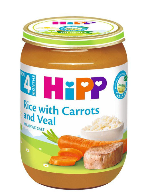 Hipp Rice with Carrots and Veal 4M+ 190g