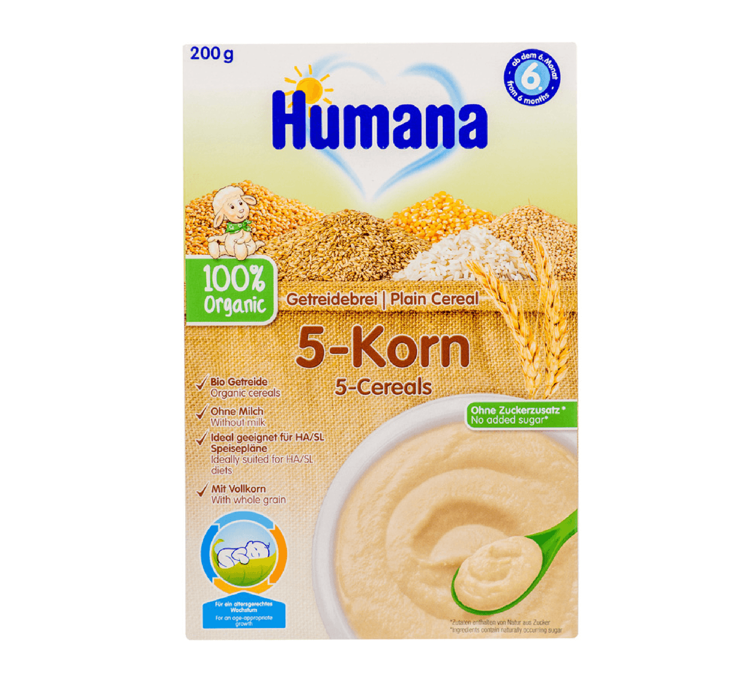 HUMANA 5-KORN BIO 200G 6M+