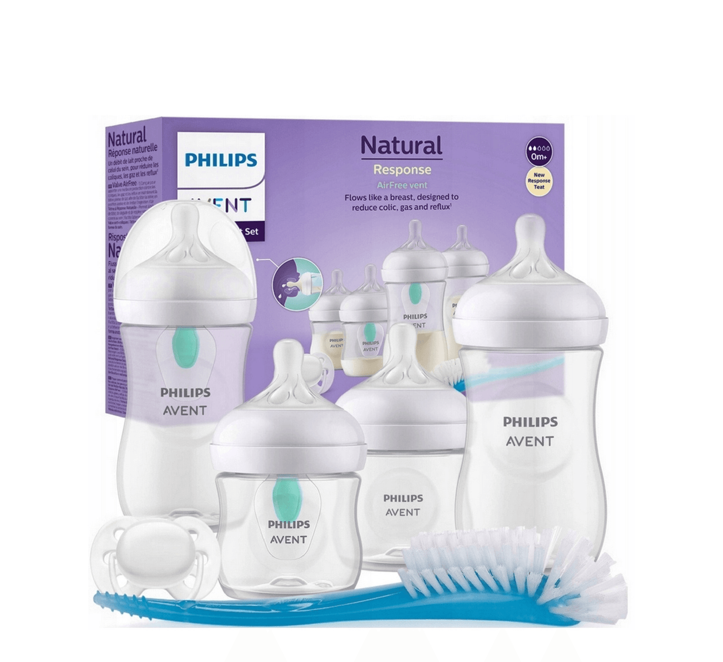 PHILIPS AVENT SCD657/11 SET BIBERON NATURAL AIR FREE VENT 0M+